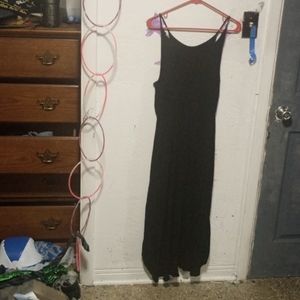 Long black soprano dress, leg split, hardly worn